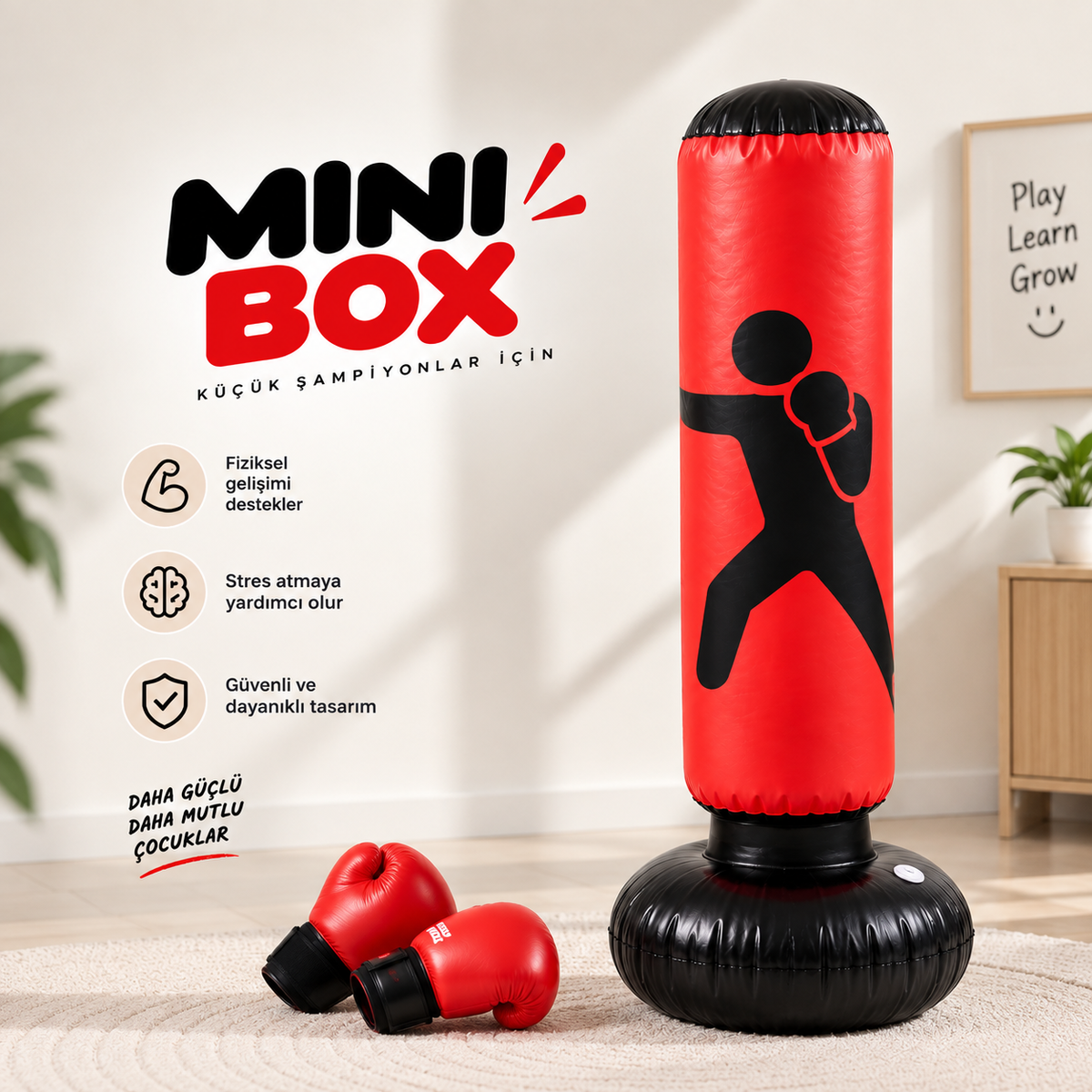 MiniBox® Çocuk Boks Torbası – Enerjisini Eğlenceye Dönüştür!